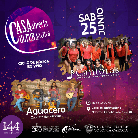 En el ciclo Casa Abierta Cultura Activa, concierto con Aguacero y Cantoras